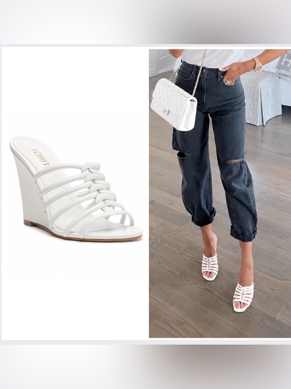 SCHUTZ NWOB! Women'S Octavia Calf Leather Strappy Wedge Slide Sandals In White